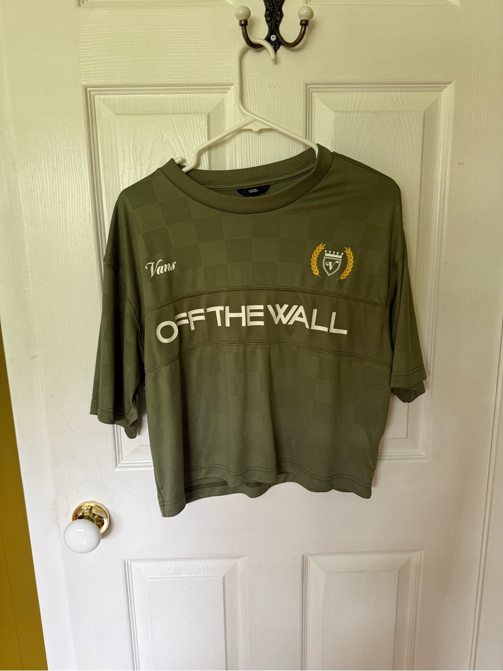 Vans Olive Green Crewneck Jersey with Crest Accent